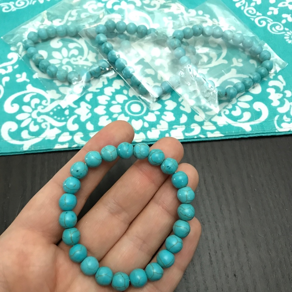 NEW!💙💎TURQUOISE BEAD BRACELET💎💙SMALL! NATURAL! - Picture 5 of 16